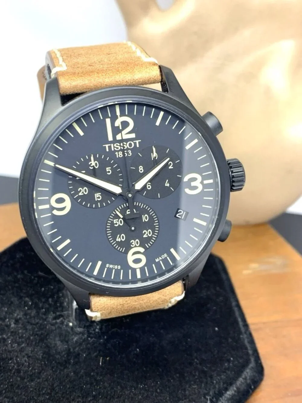 Tissot Men's Watch Swiss Quartz Chronograph 45mm Brown Leather T1166173605700